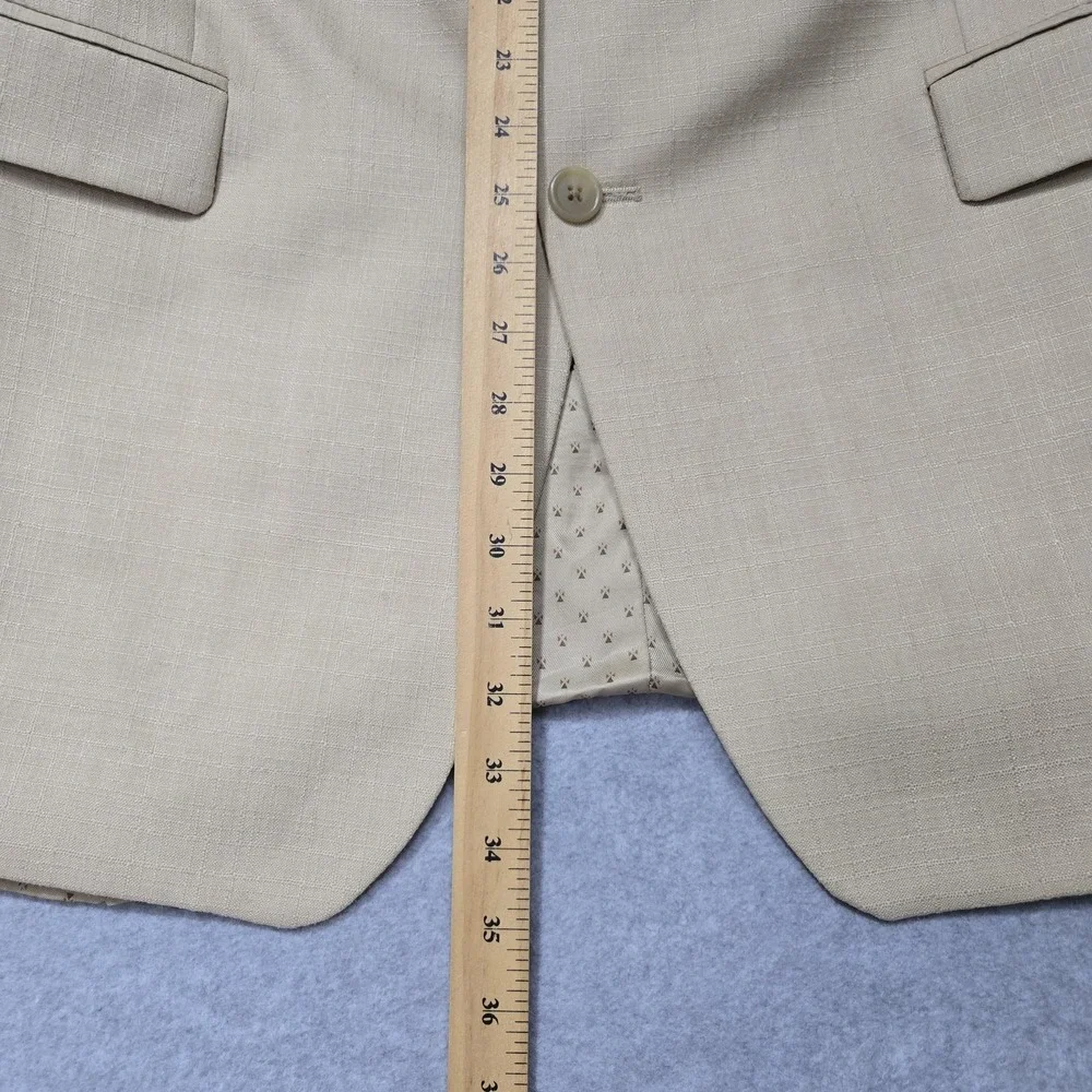 Ralph Lauren Blazer Mens 44‎ Long Beige Linen Silk Blend Black Label Sport Coat